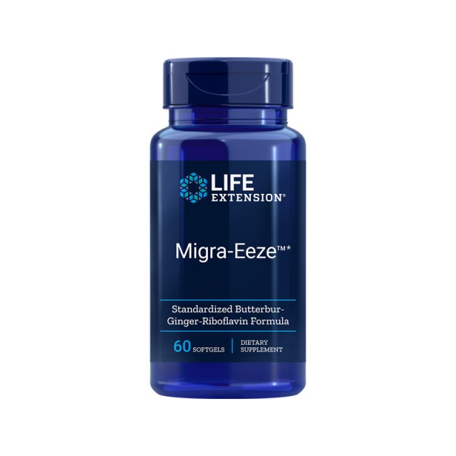 Life Extension MIGRA-EEZE Standardized Butterbur- Ginger- Riboflavin 60 Caps