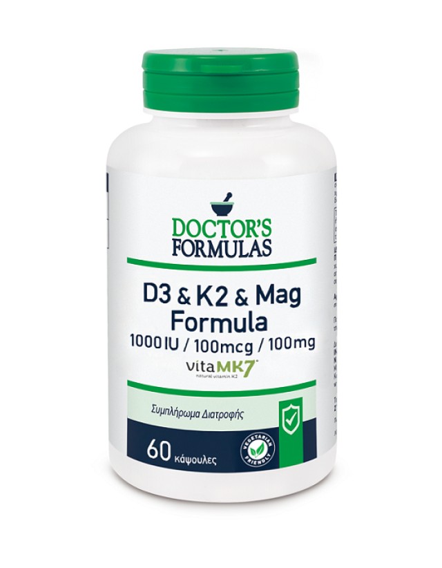 Doctors Formulas D3 & K2 & Mag Formula (1000iu/100mcg/100mg) 60 Caps