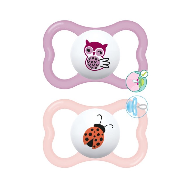 Mam Πιπίλα Supreme Σιλικόνης 16+ μηνών Ροζ Μωβ 2τμχ (295S)