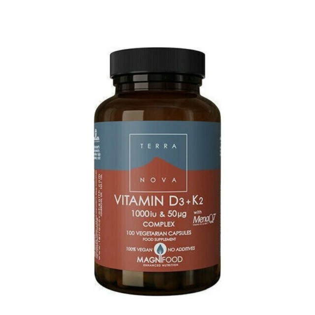 Terranova Vitamin D3 1000IU & K2 (as MenaQ7®) 50µg 100 Φυτικές Κάψουλες