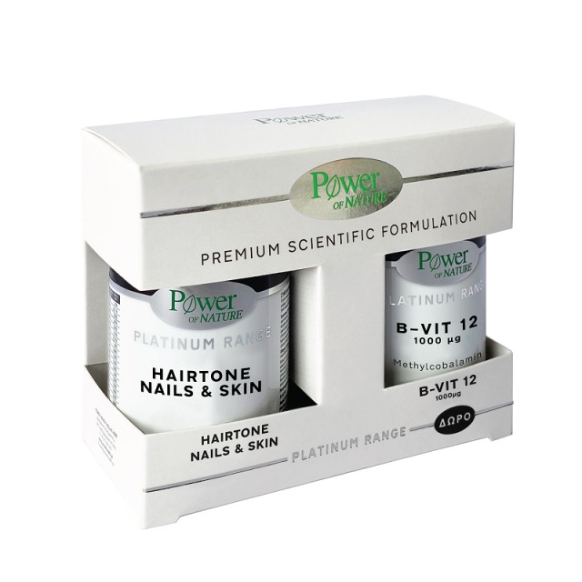 Power Of Nature Platinum Range Hairtone Nails & Skin 30 κάψουλες + B-Vit-12 1000μg 20 ταμπλέτες