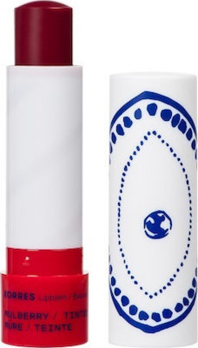 Korres Lip Balm Mulberry Tinded Ενυδατική Φροντίδα για τα Χείλη Κόκκινα Μούρα με Χρώμα, 4.5g