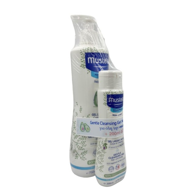 Mustela Promo Pack Gentle Cleansing Gel Απαλό Αφροντούς για Σώμα & Μαλλιά 750ml (+200ml ΔΩΡΟ)