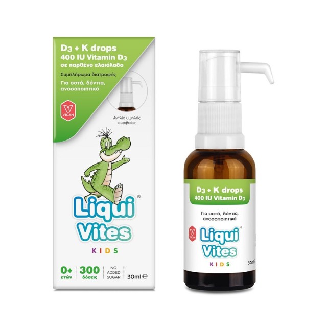 Vican Liqui Vites Kids D3 + K Drops 0y+, Παιδικό Συμπλήρωμα Διατροφής 30ml