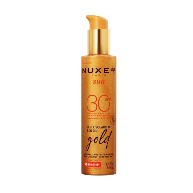 Nuxe Sun Oil Gold SPF30 Ιριδίζον Λάδι Μαυρίσματος για Πρόσωπο & Σώμα 150ml