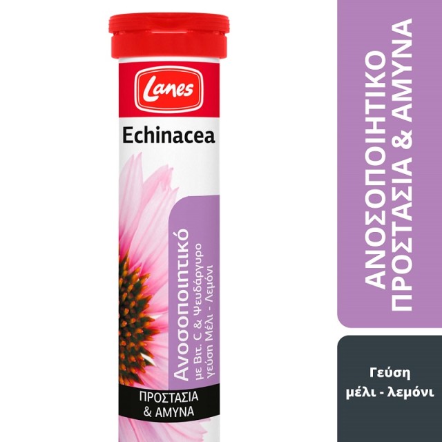 Lanes Echinacea & Vitamin C & Zinc Εχινάκεια με Βιταμίνη, Ψευδάργυρο, Ατσερόλα & Rosehip 20 αναβράζουσες ταμπλέτες