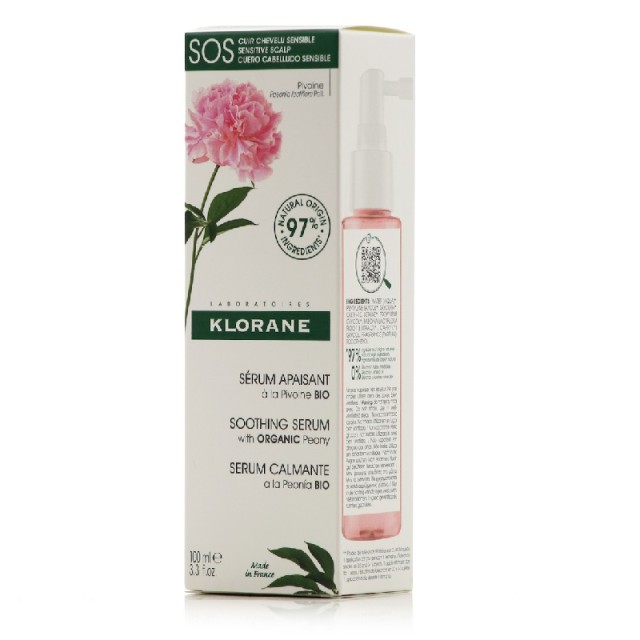 Klorane Soothing & Anti-Irritating SOS Serum Ενδυνάμωσης για Όλους τους Τύπους Μαλλιών Peony 100ml