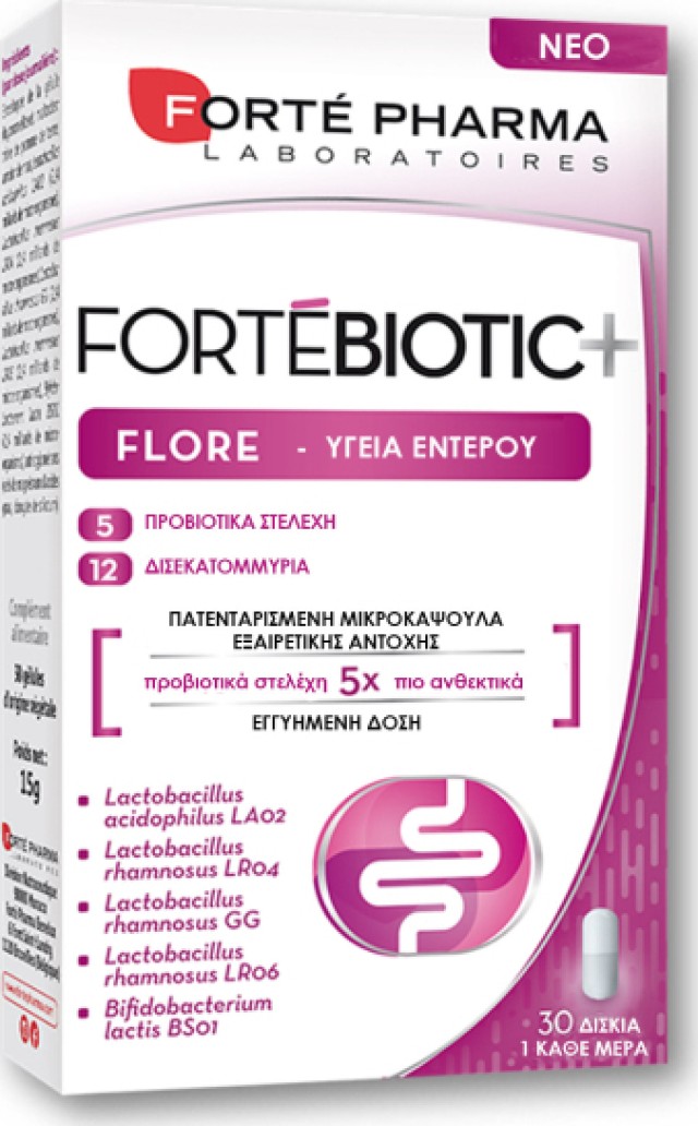 Forte Pharma ForteBiotic+ Flore 30 Caps- Συμπλήρωμα Διατροφής Για Την Υγεία Του Εντέρου